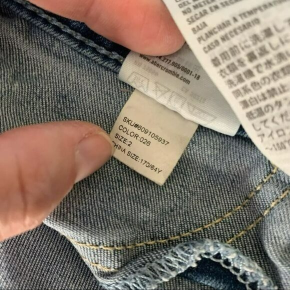 Abercrombie and Fitch womens size 26 medium wash blue skinny denim jeans - Picture 7 of 11